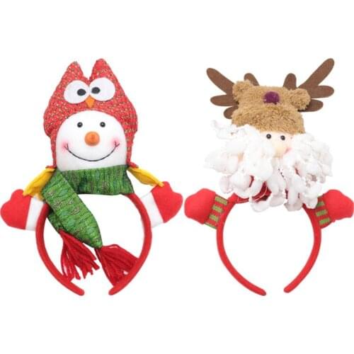 Xmas Decorations Non-Woven Adult Child Christmas Headbands Santa Claus Snowman Cosplay Headband Christmas Hair Accessories