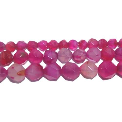 Wholesale Natural Stone Beads Faceted Rose Red Agates Beads Stone Round Beads For Making Jewelry 6/8/10 MM Beads Diy Bracelet