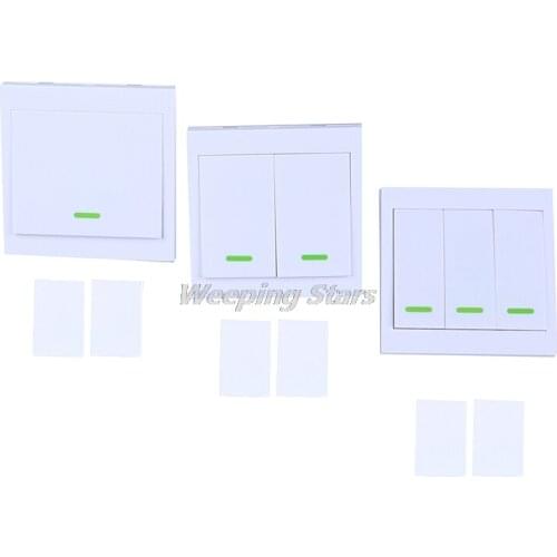 1Pc 86 Wall Panel Wireless Remote Control Switch Transmitter 1 2 3 Button RF Receiver For Bedroom Ceiling Light Lamp