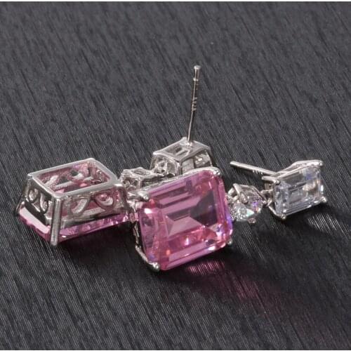 Multicolor Fashion Pin Earrings Geometric 925 Sterling Silver Jewelry Drop Earrings for Party Looks Gorgeous