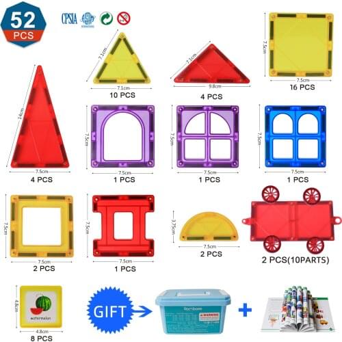 Magnetic Designer Construction Magnets Building Blocks Sets DIY Magnetic Tiles Toys for Children Free Shipping