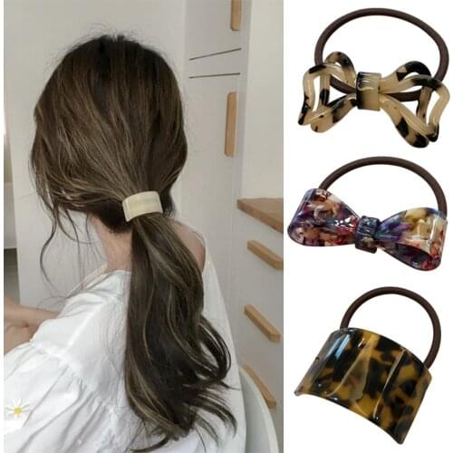 Ruoshui Woman Acetate Hair Ties Women Korean Style Elastic Hairband Girls Rubber Band Ponytail Holders Scrunchies Hair Rope