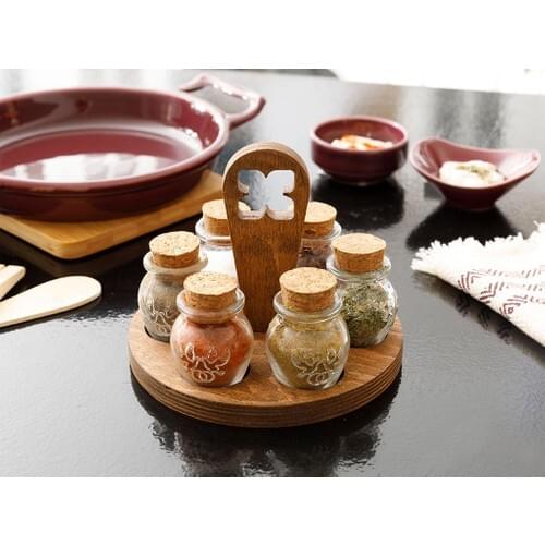 Glass 6 Pcs Spice 15 cm Transparent Spice and Salt for Salt And Pepper Shakers Salt and Spice Tool Tableware Storage Container