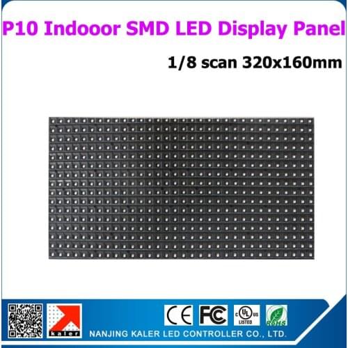 Kaler p10 smd led panel,full color indoor video scrolling message advertising led display 320x160mm 1/8 scan display module