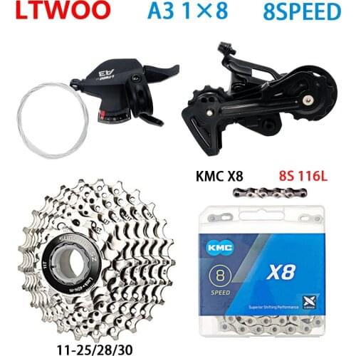 LTWOO A3 MTB 1x8 Speed Bicycle Groupset Shift Lever Rear Derailleur MTB Flywheel KMC X8 Chain 8V Derailleur Set