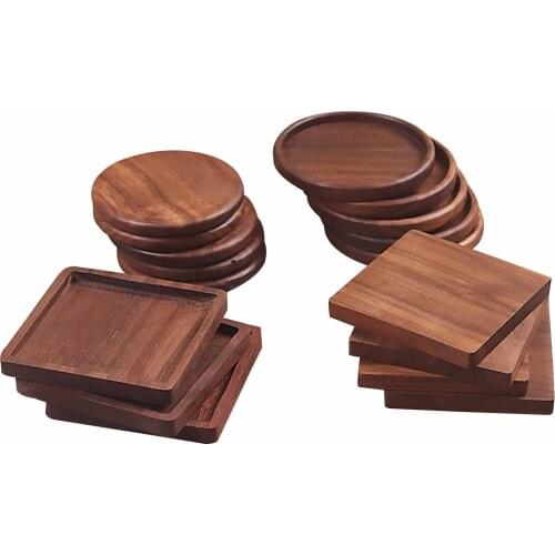 Vintage Durable Wooden Beverage Coasters Anti-slip Cup Mug Mat Table Placemat for Home Delicate Collection TB