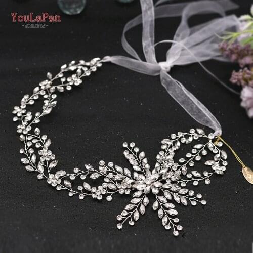 YouLaPan SH242 Luxury Silver Crystal Belt for Formal Dress Belt Wedding Dress Sash Belt Women Waist Band Rhinestone Belt