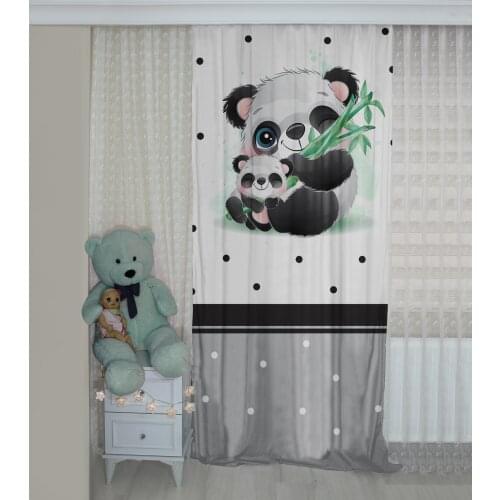 Cute Animals Patterned Background Curtain velvet curtain kids room drape Cat and Dog Honey Bear Rabbit Blur And Pink