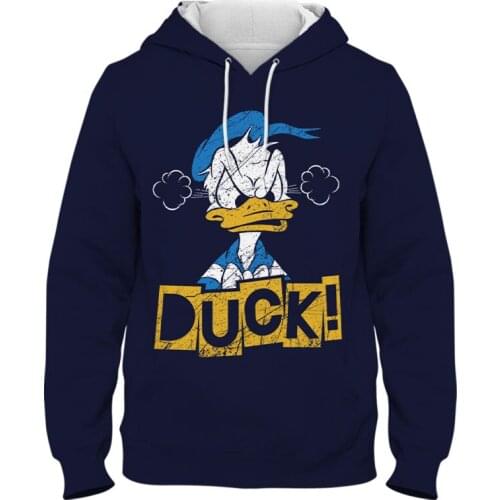 Disney Cartoon Hoodies Donald Duck Daisy Duck 3D Print Graphic Streetwear Funny Aesthetic Hoody Grunge Unisex Sweatshirts Female