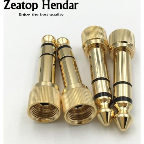 100Pcs High Quality Gold 1/4" 6.35mm Male to 3.5mm Female Plug Stereo Audio Headphone Screw Connector