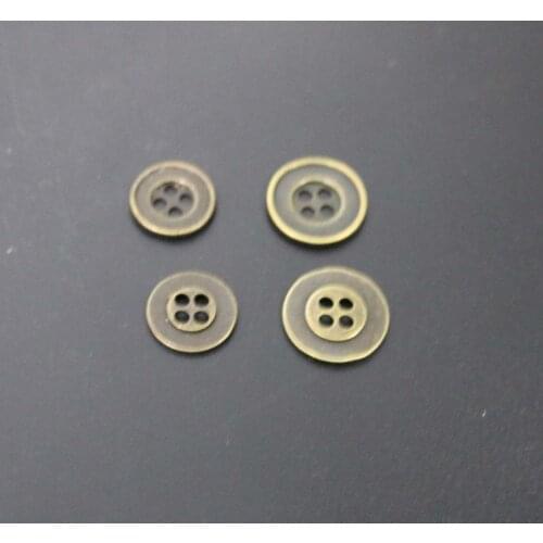 20pcs 15mm/17mm Metal bronze zinc alloy four holes metal button