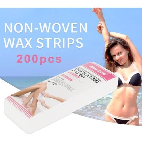 200 Non Woven Facial And Body Wax Strips Hair Removal Strips For Face Full Body Leg Eyebrow Bikini Underarm Waxing Strips
