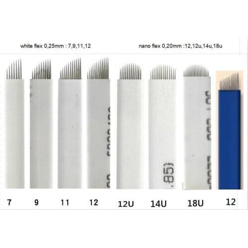 2000pcs/lot Microblading Needle 7/9/ 12/14 / 12u / 14U/16U Permanent Makeup Microblading Blades