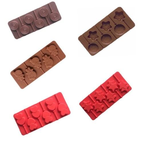 6 cavity Silicone lollipop Mold Kitchen Bakeware DIY Desserts Baking Mousse Cake Moulds Pan Tools