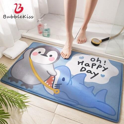 Bubble Kiss Cartoon Home Entrance Non-Slip Floor Mat Carpet Bathroom Absorbent Non-Slip Area Floor Rug Modern Minimalist Design