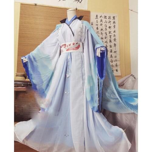 White Blue ShuiShi Shi Wudu Male Officer Immortal Cosplay Hanfu Costume for TV Play HeavenOfficials Blessing Cos Shui HengTian
