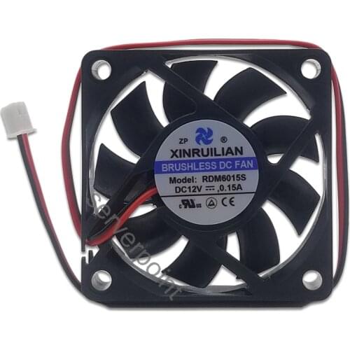 Free shipping For XINRUILIAN RDM6015S DC12V 0.15A 2pin 2wire 6015 6CM 60MM 60X60X15MM Cooling Fan
