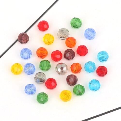 100pcs 6mm Rondelle Austria Faceted Crystal Beads Glass Beads Loose Spacer Beads for Jewelry Making DIY Accessories