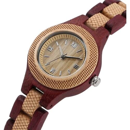 Vintage Fashion Womens Watches Full Wooden Clock Lady Natural Wood Bangle Wrist Watches Elegant Girls Wood Watches Hot Gifts