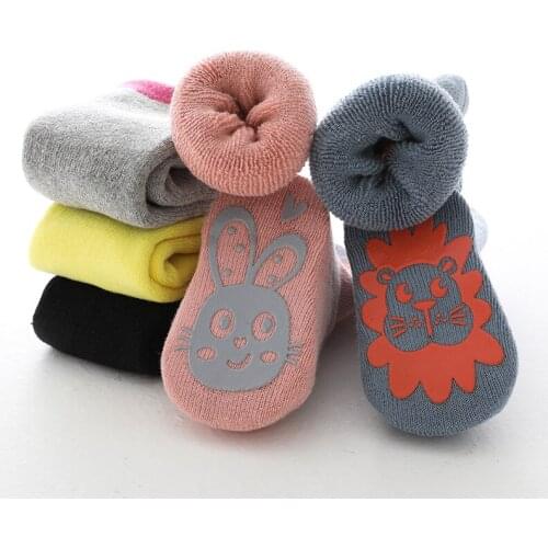 Kids Socks Anti-Slip Medium Tube Socks Unisex Cotton Stocking for Autumn Winter 0-3 Years Kids Gift