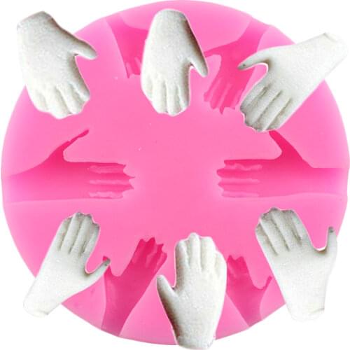 DIY Baby Hand Silicone Mold Chocolate Baking Candy Polymer Clay Molds Baby Party Cupcake Topper Fondant Cake Decorating Tools