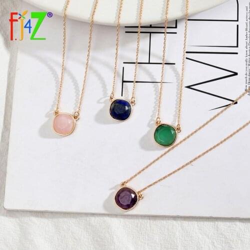 F.J4Z Trend Necklaces for Women 2021 New Cutted Top Natural Stone Pendants Lady Special Anniversary Gifts Dropship