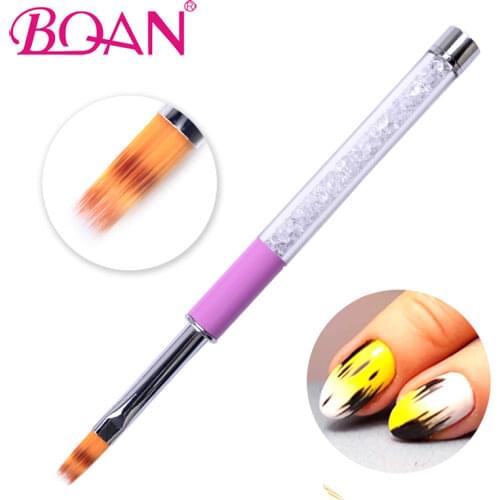 BQAN 1pc Professional UV Gel Nail Ombre Brush Rhinestone Handle Painting Drawing Brush Nail Art Pen DIY Manicure Tool