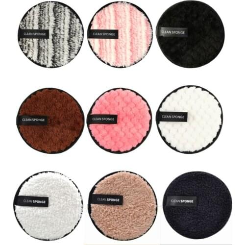Reusable Facial Makeup Remover Pads Cotton Wipes Microfiber Puff Double Layer Removal Sponge Cotton Skin Cleaning Pads Tool