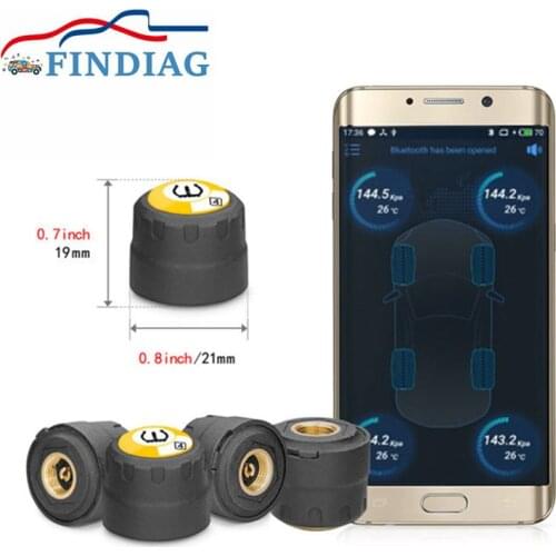 Tyre Pressure Monitor TPMS Bluetooth 4.0 Tyre Pressure External Wireless Sensor Real Time Tire Detection Mobile PhoneAndroid iOS
