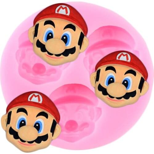 Cartoon Super Mary Silicone Fondant Mold DIY Baby Birthday Cupcake Topper Cake Decorating Tools Chocolate Candy Baking Moulds