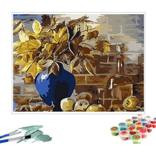 DIY Oil Painting Paint By Numbers"Flower Oil Painting" Acrylic Paint Drawing on Canvas Wall Art Hand Painted Home Decor