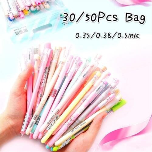 30 Pcs/bag Kawaii Cute Gel Pens Set Quick Dry 0.5mm Pen for Boy Girl Gift Student Stationery School Writing Office YD40 BRC