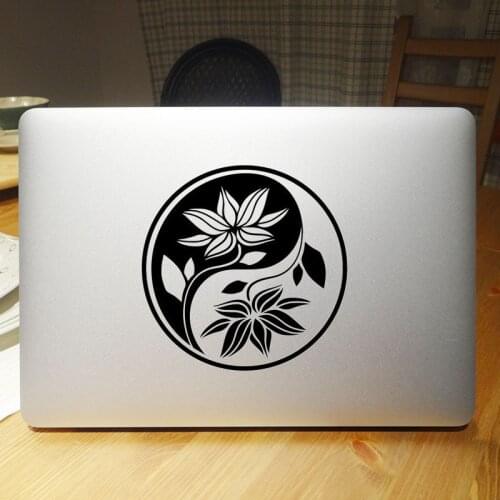 Tai Ji Yin & Yang Lotus Flower Laptop Sticker for Macbook Decal Pro 16" Air Retina 11 12 13 15 Inch Mac Book 14" Notebook Skin