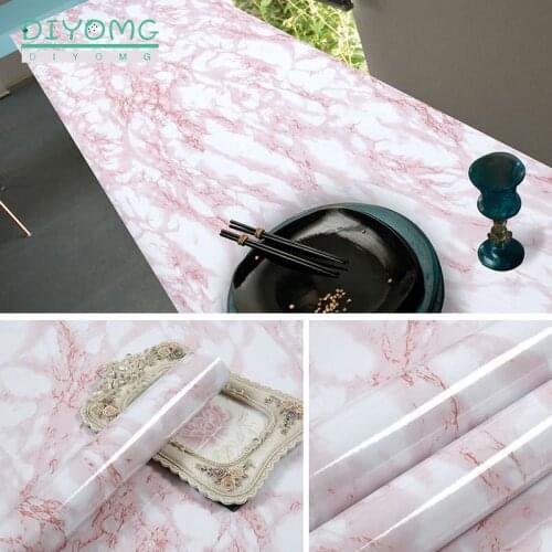 Thick Bathroom Kitchen Marble Stickers PVC Waterproof Self adhesive Furniture Film Wallpaper Cabinet Cupboard Contact Paper