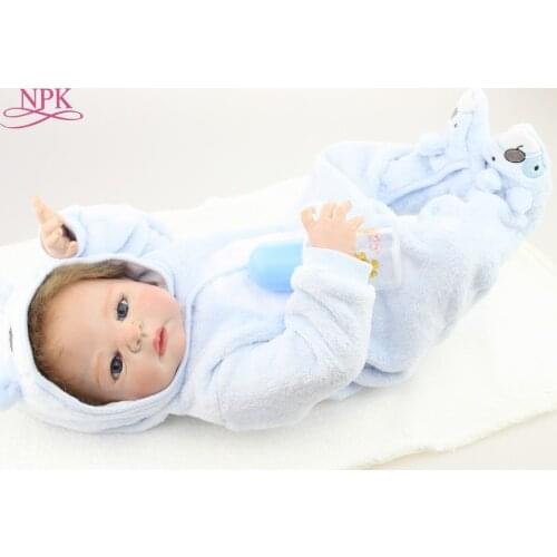 NPK New Design Alive Babies Dolls Reborn 23 Inch Boneca Full Silicone Vinyl Baby Doll Toy Realistic Boy Kids Birthday Xmas Gift