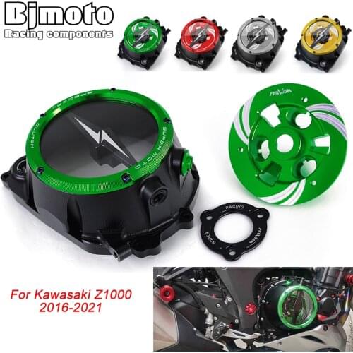 For Kawasaki Z1000 2016-2021 Motorcycle CNC Racing Clear Clutch Cover & Spring Retainer R