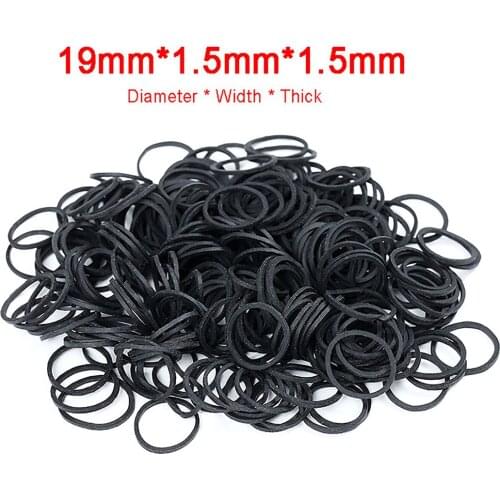 500g Black Diameter 19-40mm Quality Elastic Rubber Bands Sturdy Stretchable Packaging Band Loop O Rings For Home School Office