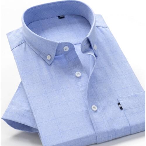 5XL 6XL 7XL 8XL 9XL 10XL big Size Mens Plaid Shirt 2021 Summer New High Quality Cotton Business Casual Brand Short Sleeve Shirt