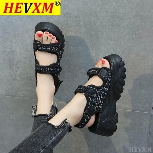 Platform Fashion Shoes New Fashion Buckle Diamond Decoration Basic Sandals 5.5cm Heel Dropshipping Women Summer Wedges Sandals