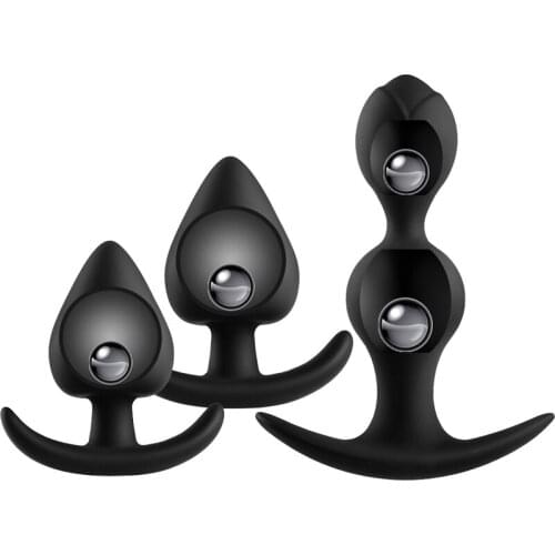 Silicone Anal Plug with Rolling Beads Butt Plug Anal Sex Toys Masturbator for Men Women Prostate Massage Anal Beads Sex Products