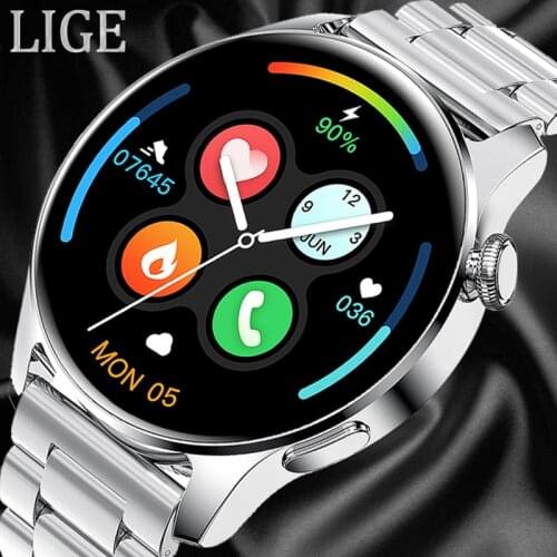 LIGE 2021 New Mens Smart Watch Women Business sports Heart rate Blood pressure sleep Pedometer Waterproof for Android and IOS