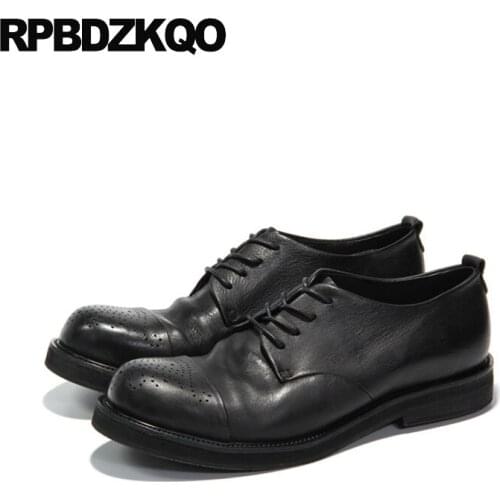 European oxfords italian brogue cow leather men dress shoes luxury brand lace up office british style black wedding Italy party
