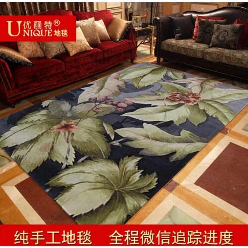 Parent customize handmade pure wool american rustic high quality living room carpet