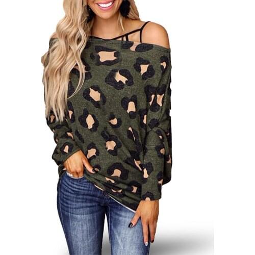 Блузки Women Fashion T-shirt Loose Floral Printed Off Shoulder Long Sleeve Pullover T-shirt Womens Clothing 2021