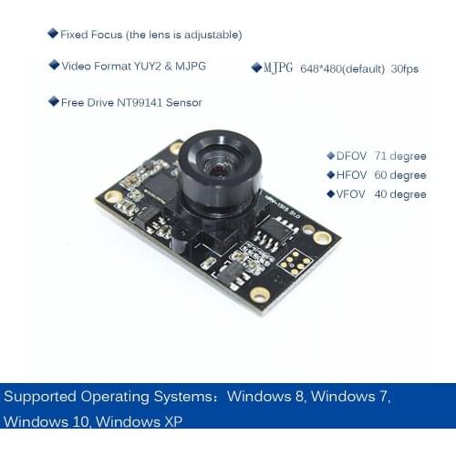 1 Megapixel 720p HD MINI Camera Module Free Drive NT99141 Sensor With 40cm Usb Cable