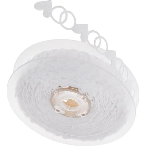 15 Meters Heart Shaped Lace Fabric Trims Embroidered For Costume Xmas Decor Wedding Craft DIY White