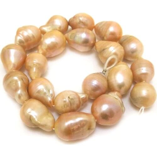 16 inches 18-22mm Natural Pink Raindrop Large Baroque Pearl Loose Strand