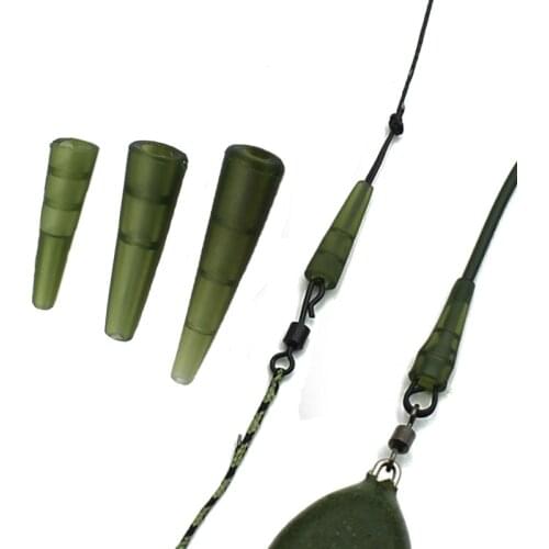 20PCS Micro Carp Fishing Accessories Soft Anti Tangle Sleeve Tail Rubber Cone for Chod Helicopter Rig Fishing Method Feeder Tool