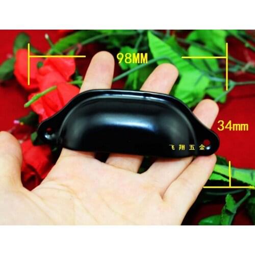 30pcs Steel Black Cabinet Simple Shell Style Wardrobe Cupboard Drawer Pulls Handles