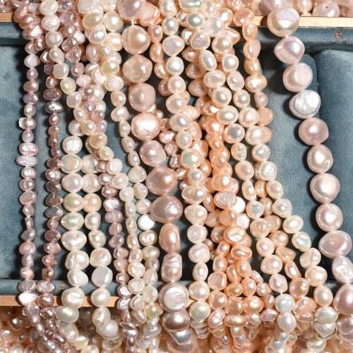 4/5/6/7/8/9/10mm 100% Real Baroque Pearl Spacer Beads DIY Jewelry Irregular Baroque Natural Freshwater Pearl Beads for Bracelets